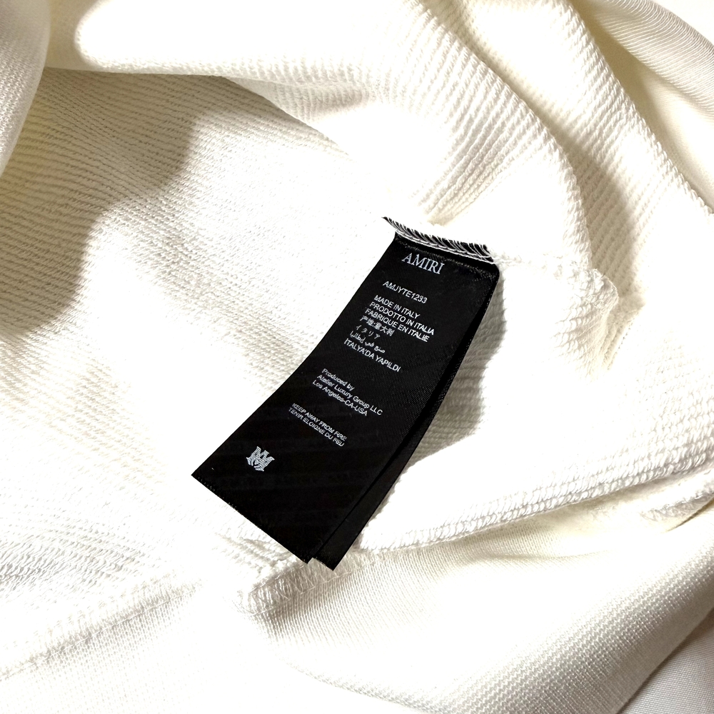 AMIRI White Crewneck Sweater with Black Logo - Picture 3 of 5